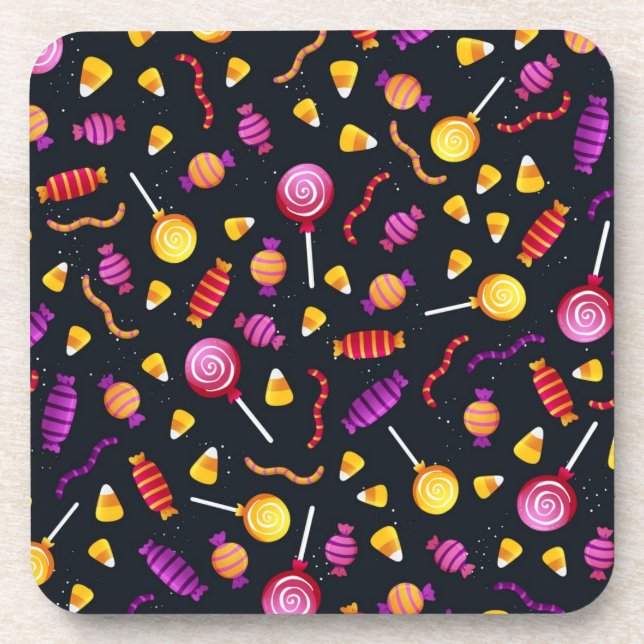 Halloween candy pattern coaster (Front)