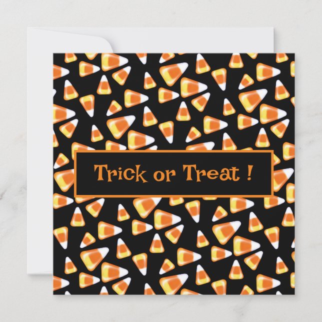 Halloween candy pattern, fun candy corn treats  invitation (Front)