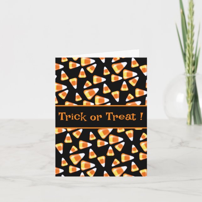 Halloween candy pattern, fun candy corn treats  invitation (Front)