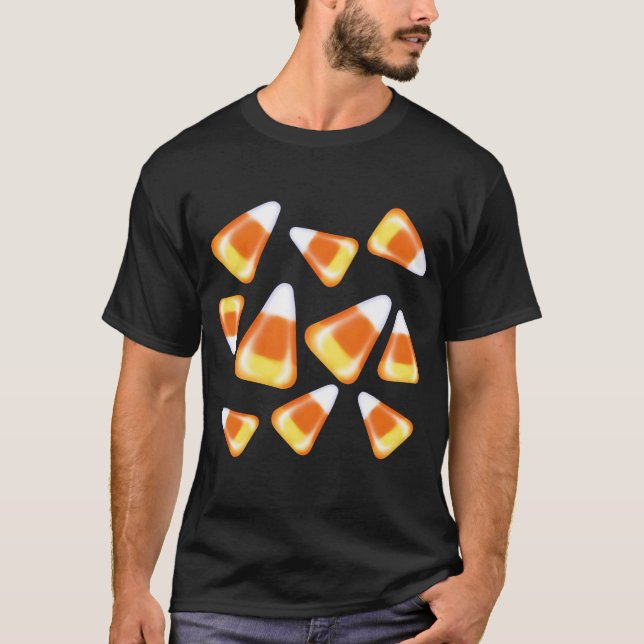 Halloween candy pattern, fun candy corn treats T-Shirt (Front)