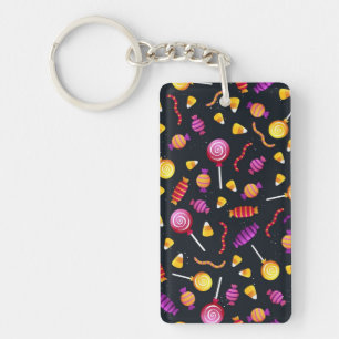 Halloween candy pattern key ring