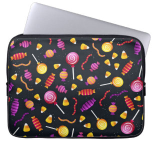 Halloween candy pattern laptop sleeve