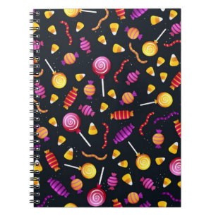 Halloween candy pattern notebook