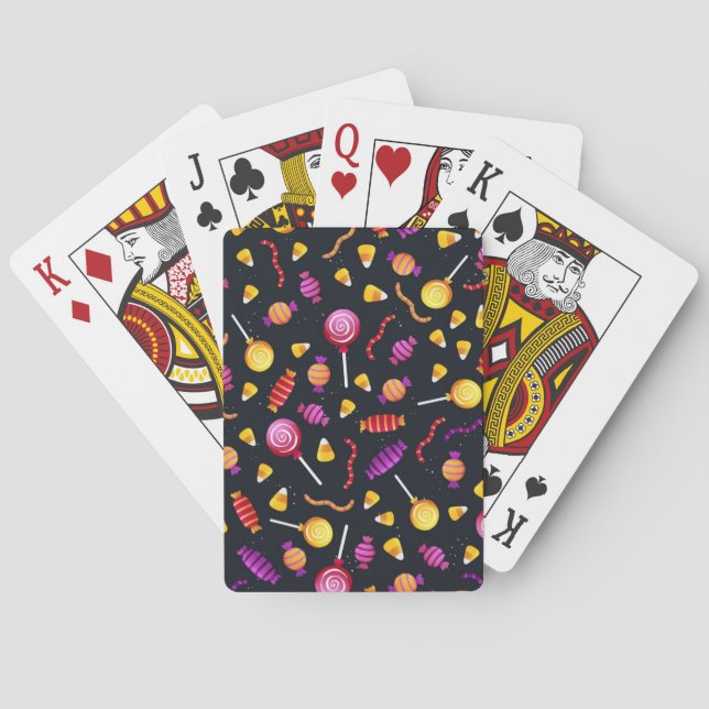 Halloween candy pattern playing cards (Back)