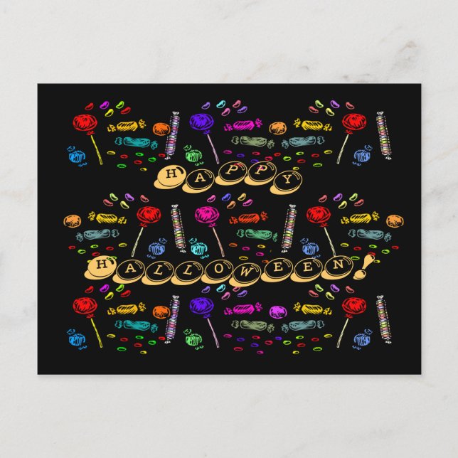 Halloween Candy Pattern Postcard (Front)