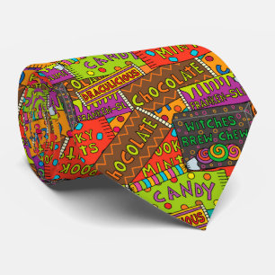 Halloween Candy Pattern Tie