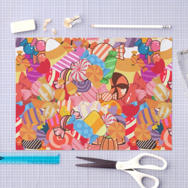 Halloween candy pattern tissue paper (Craft)