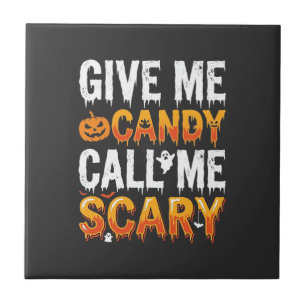 Halloween Candy Scary Ghost Design_1 Ceramic Tile