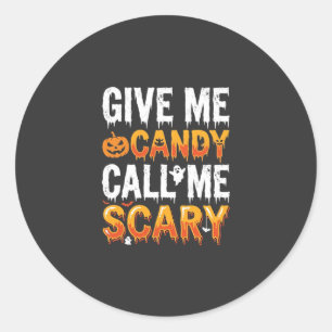 Halloween Candy Scary Ghost Design_1 Classic Round Sticker