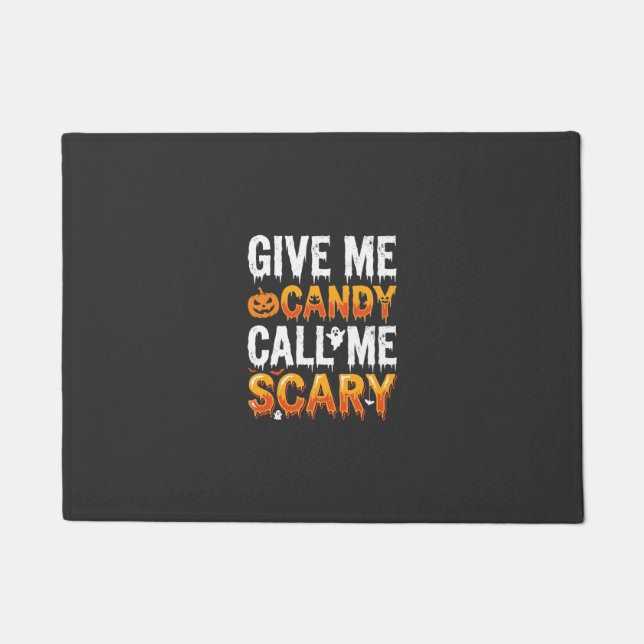 Halloween Candy Scary Ghost Design_1 Doormat (Front)