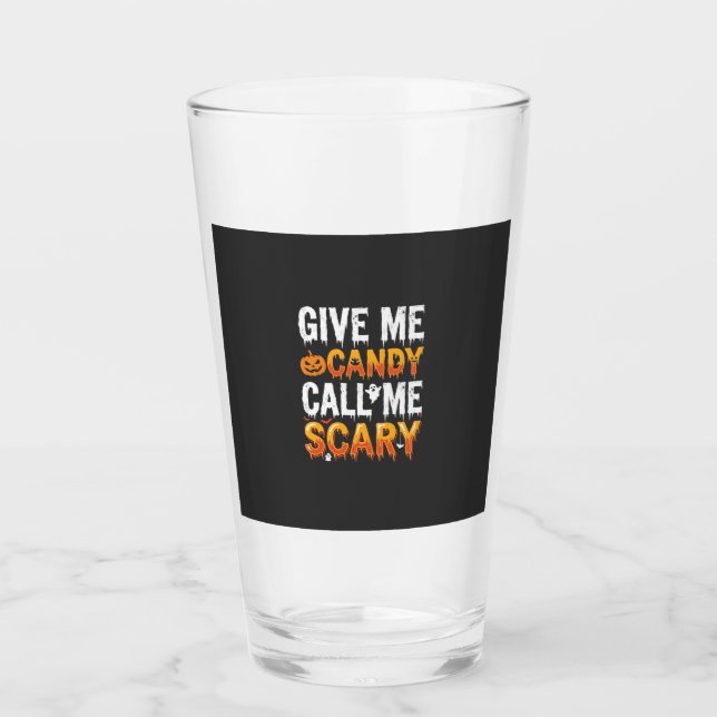 Halloween Candy Scary Ghost Design_1 Glass (Front)