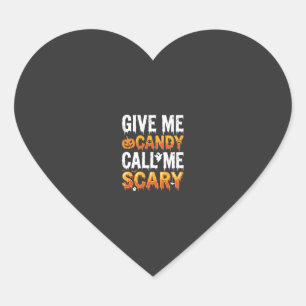 Halloween Candy Scary Ghost Design_1 Heart Sticker