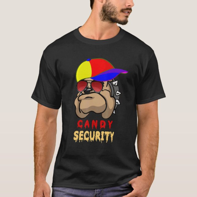 Halloween Candy Security Daddy Protection Squad Ca T-Shirt (Front)