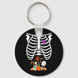 Halloween Candy Skeleton Rib Cage X-Ray Funny Key Ring