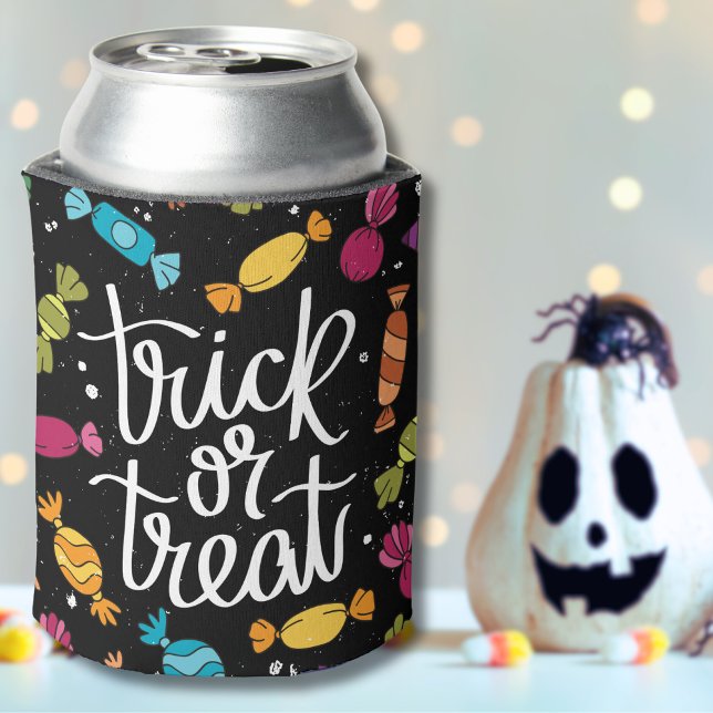 Halloween Candy Trick Or Treat Can Cooler (Cute Colorful Candy Halloween Trick Or Treat Can Cooler)