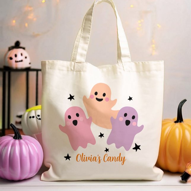 Halloween Candy Trick or Treat Personalised Girl   Tote Bag (Creator Uploaded)