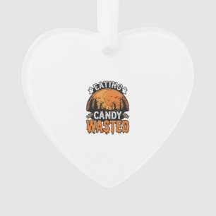Halloween Candy Wasted Vintage Spooky Shirt Design Ornament