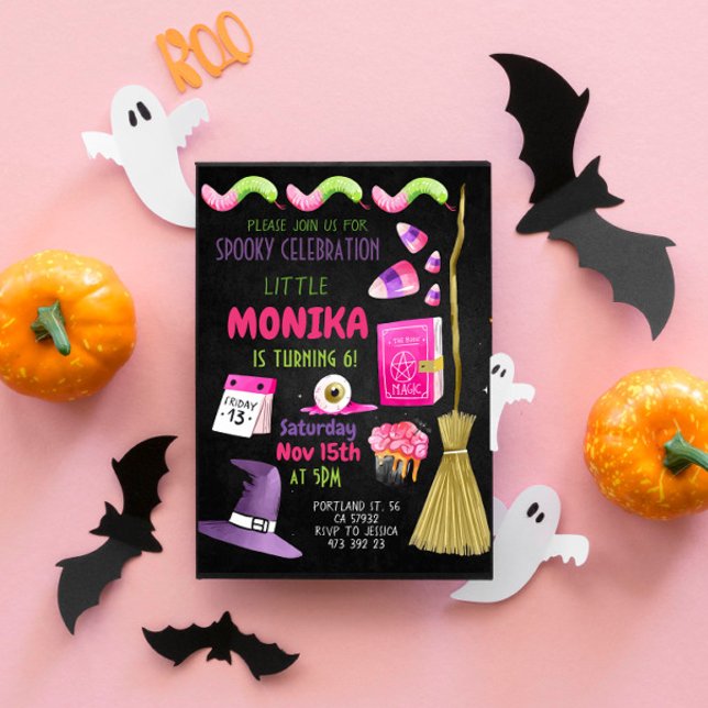 Halloween Candy Witch Birthday Invitation (Creator Uploaded)