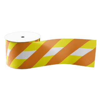 Halloween Candy Yellow, Orange and White Ribbon Grosgrain Ribbon
