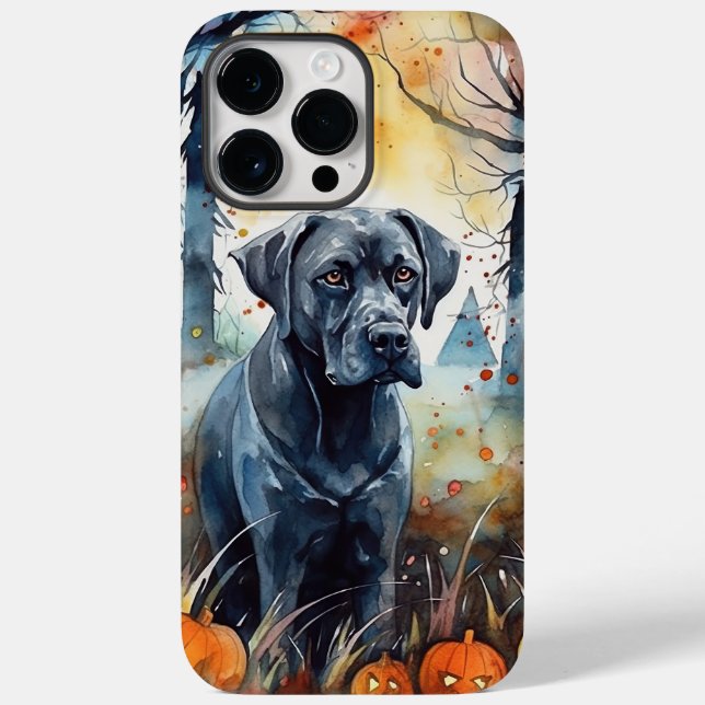 Halloween Cane Corso With Pumpkins Scary Case-Mate iPhone Case (Back)