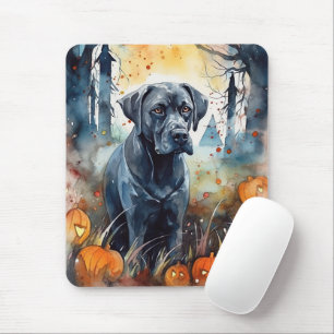 Halloween Cane Corso With Pumpkins Scary Mouse Pad