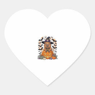 Halloween Capybara Witch Hat Pumpkin Bats Potions Heart Sticker