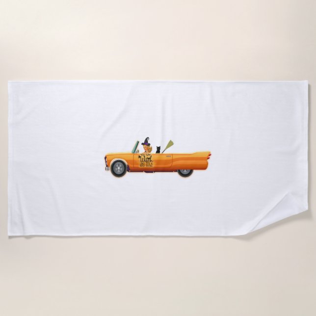 halloween car beach towel (Front)