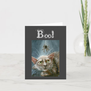 Halloween Card, Cat and Spider, Boo! Card