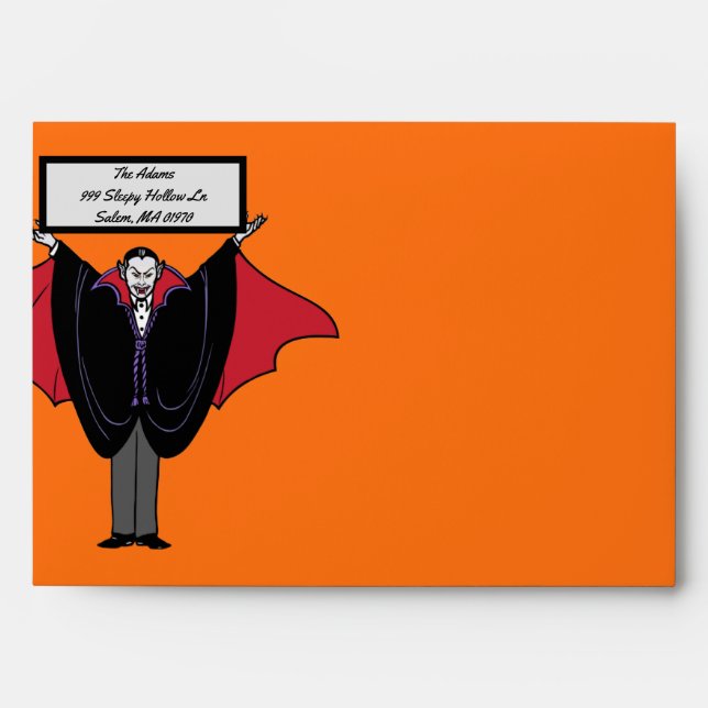 Halloween Card Envelope Return Address Look Inside (Front)