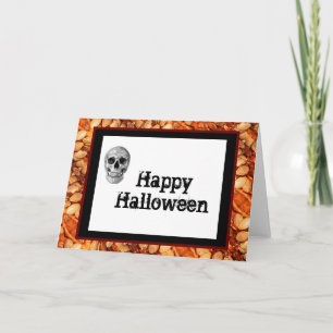 Halloween Card - Skull / Pumpkin Guts