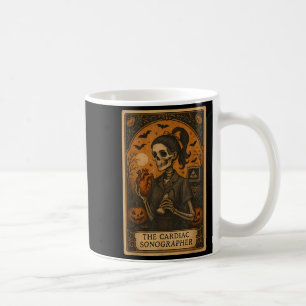 Halloween Cardiac Sonographer Tarot Card Skeleton  Coffee Mug