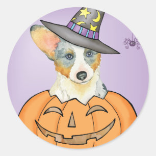 Halloween Cardigan Welsh Corgi Classic Round Sticker