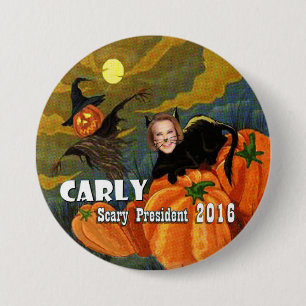 Halloween Carly Fiorina Black Cat 7.5 Cm Round Badge