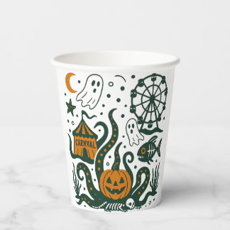 halloween carnaval under the ocean paper cups