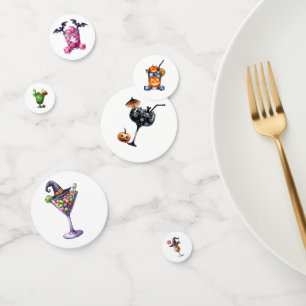 Halloween Cartoon Cocktail Drink Mix Fun Spooky Confetti