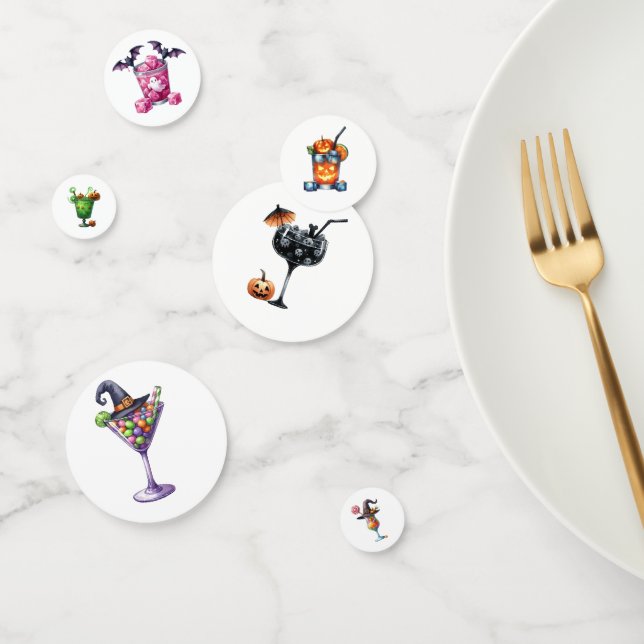 Halloween Cartoon Cocktail Drink Mix Fun Spooky  Confetti (Group)