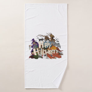 halloween cartoon for invitations happy halloween bath towel