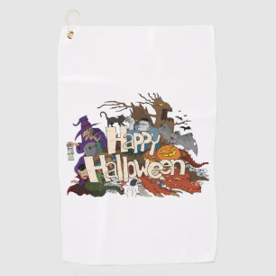 halloween cartoon for invitations happy halloween golf towel