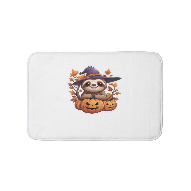 Halloween Cartoon Sloth Classic T-Shirt Bath Mat (Front)