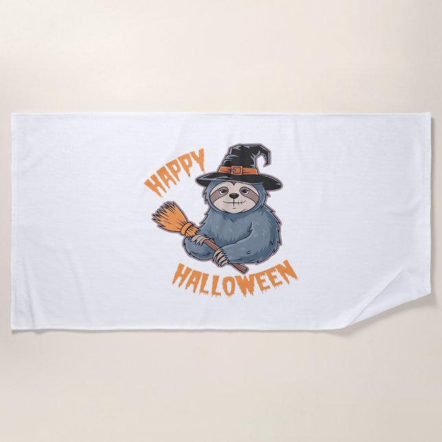 Halloween Cartoon Sloth Classic T-Shirt Beach Towel (Front)
