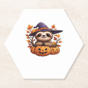 Halloween Cartoon Sloth Classic T-Shirt Paper Coaster