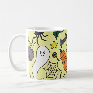 Halloween Cartoon: Vibrant Vintage Pattern Coffee Mug