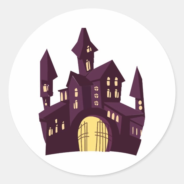 Halloween castle classic round sticker (Front)