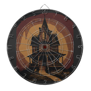 Halloween Castle Spooky Haunted Mansion  Dartboard