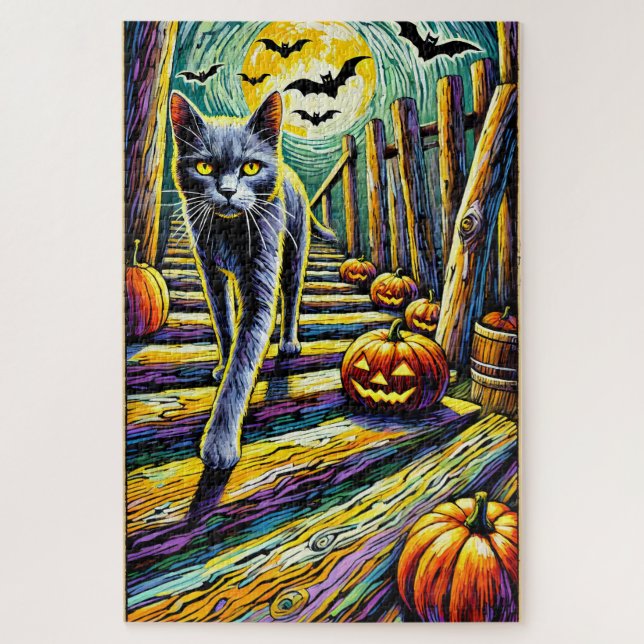Halloween Cat 1000 Piece Puzzle (Vertical)