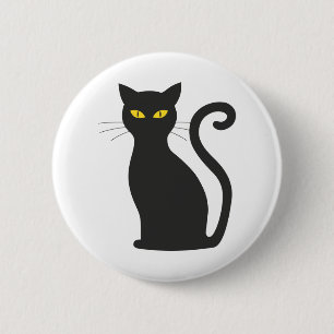 Halloween cat 6 cm round badge