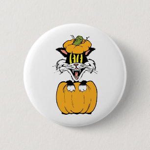 Halloween Cat 6 Cm Round Badge
