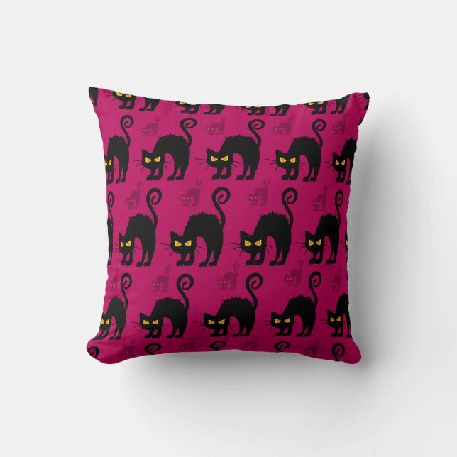 Halloween Cat: Abstract Seamless Pattern Cushion (Front)