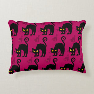 Halloween Cat: Abstract Seamless Pattern Decorative Cushion