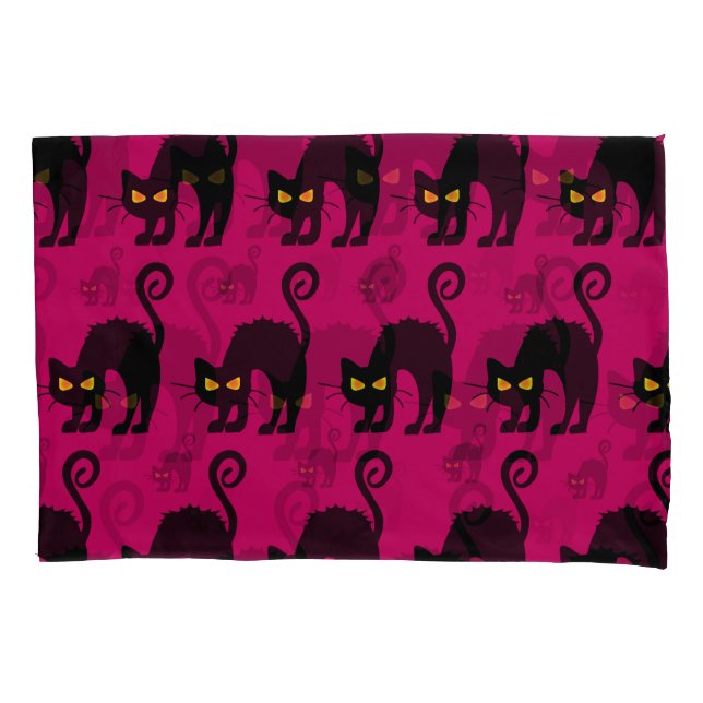 Halloween Cat: Abstract Seamless Pattern Pillowcase (Front)